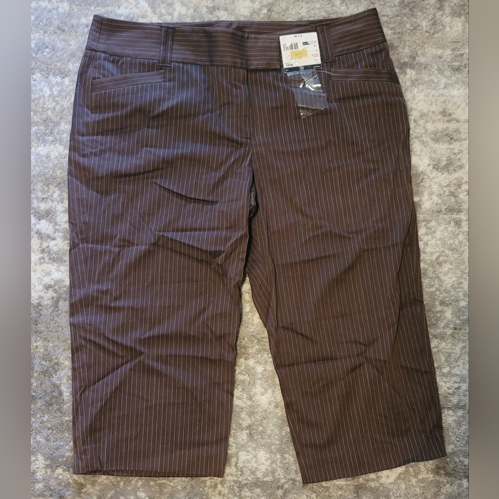 NWT Vintage Apostrophe Low Rise Misses Crop Dress Pants - Pinstripe - 2000's Y2K